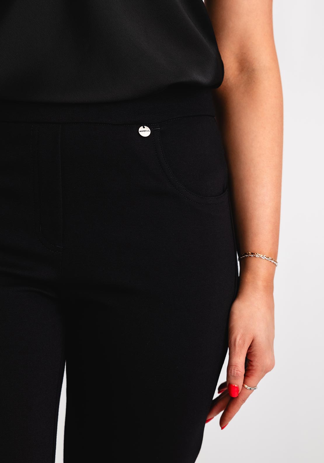 Robell Bella Full Length Comfort Stretch Trousers, Black