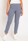 Robell Bella 09 Pattern Ankle Grazer Trousers, Navy & White