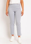 Robell Bella 09 Pattern Ankle Grazer Trousers, Grey & White