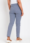 Robell Mimi Print Full Length Trousers, Blue & White