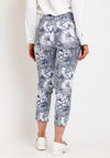 Robell Lena 09 Slim Fit Stretch Ankle Grazer Print Trousers, Navy