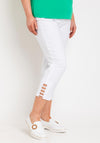 Robell Lena Slim Fit Stretch Cropped Trousers, Off-White