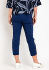 Robell Lena Slim Fit Stretch Cropped Trousers, Navy Blue