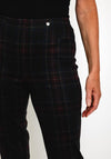 Robell Bella Full Length Slim Leg Plaid Trouser, Black