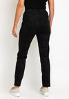 Robell Bella Full Length Slim Leg Plaid Trouser, Black