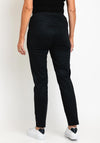 Robell Bella Full Length Slim Leg Print Trouser, Black