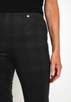 Robell Rose Full Length Checked Print Trousers, Charcoal Grey