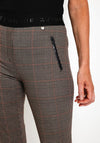 Robell Nelly Full Length Skinny Check Trouser, Brown
