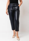 Robell Kati 09 Faux Leather Drawstring Waist Slim Fit Trouser, Navy