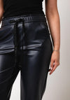 Robell Kati 09 Faux Leather Drawstring Waist Slim Fit Trouser, Navy