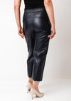 Robell Kati 09 Faux Leather Drawstring Waist Slim Fit Trouser, Navy