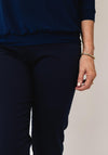 Robell Ankle Grazer Trousers, Navy