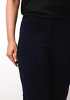 Robell Joella Logo Waist Straight Leg Trousers, Navy