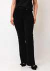 Robell Joella Logo Waist Straight Leg Trousers, Black