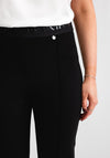 Robell Joella Logo Waist Straight Leg Trousers, Black