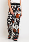 Robell Melly Printed Wide Leg Trousers, Black