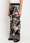 Robell Melly Printed Wide Leg Trousers, Black