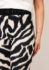 Robell Joella 09 Animal Print Kick Flare Trousers, Black and Beige