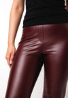 Robell Kati 09 Faux Leather Drawstring Waist Slim Fit Trouser, Wine