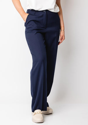 Robell Britt Wide Leg Trousers, Navy