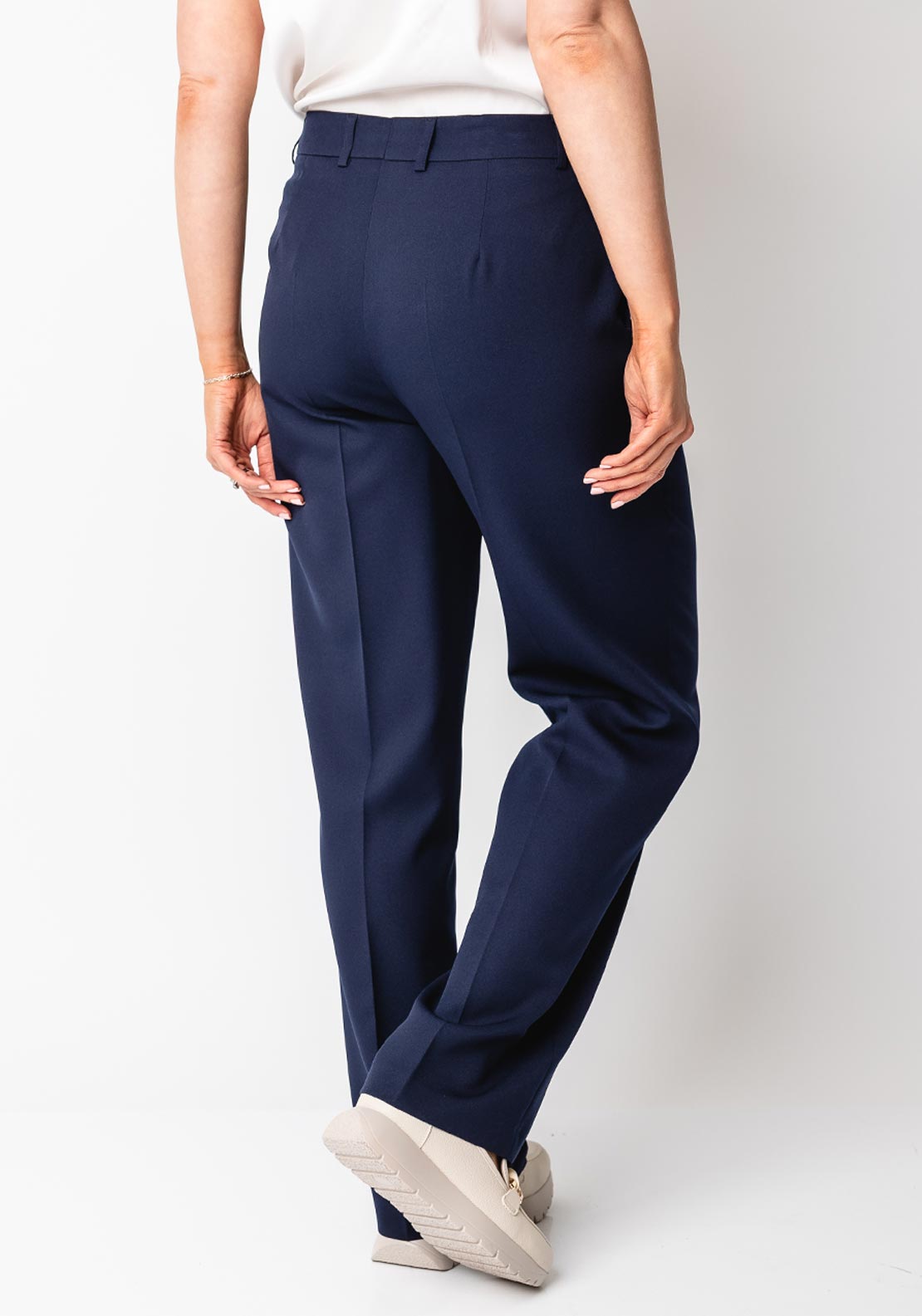 Robell Britt Wide Leg Trousers, Navy