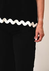 Robell Wide Leg 7/8 Length Jeans, Black