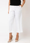 Robell Cloe Wide Leg Linen Trousers, White