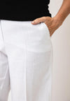 Robell Cloe Wide Leg Linen Trousers, White