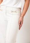 Robell Joella Gold Link Detail Straight Leg Trousers, White