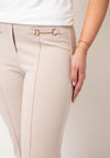 Robell Joella Gold Link Detail Straight Leg Trousers, Beige