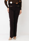 Robell Joella Gold Chain Straight Leg Trousers, Brown