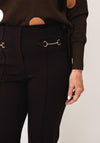 Robell Joella Gold Chain Straight Leg Trousers, Brown