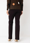 Robell Joella Gold Chain Straight Leg Trousers, Brown