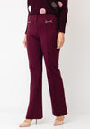 Robell Joella Gold Chain Straight Leg Trousers, Wine