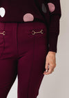 Robell Joella Gold Chain Straight Leg Trousers, Wine