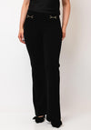 Robell Joella Gold Trim Straight Leg Trousers, Black