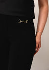 Robell Joella Gold Trim Straight Leg Trousers, Black