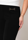Robell Joella Gold Link Detail Straight Leg Trousers, Black