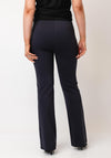 Robell Joella Gold Trim Straight Leg Trousers, Charcoal Grey