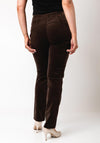 Robell Jacklyn Velvet Straight Leg Trousers, Brown