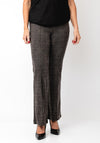 Robell Joella Houndstooth Flare Knit Trousers, Grey