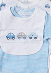 Rock A Bye Baby Boy Car Print 5 Piece Set, Blue