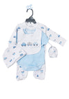 Rock A Bye Baby Boy Car Print 5 Piece Set, Blue