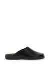 Rohde Mens Leather Mule Slippers, Black