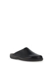 Rohde Mens Leather Mule Slippers, Black