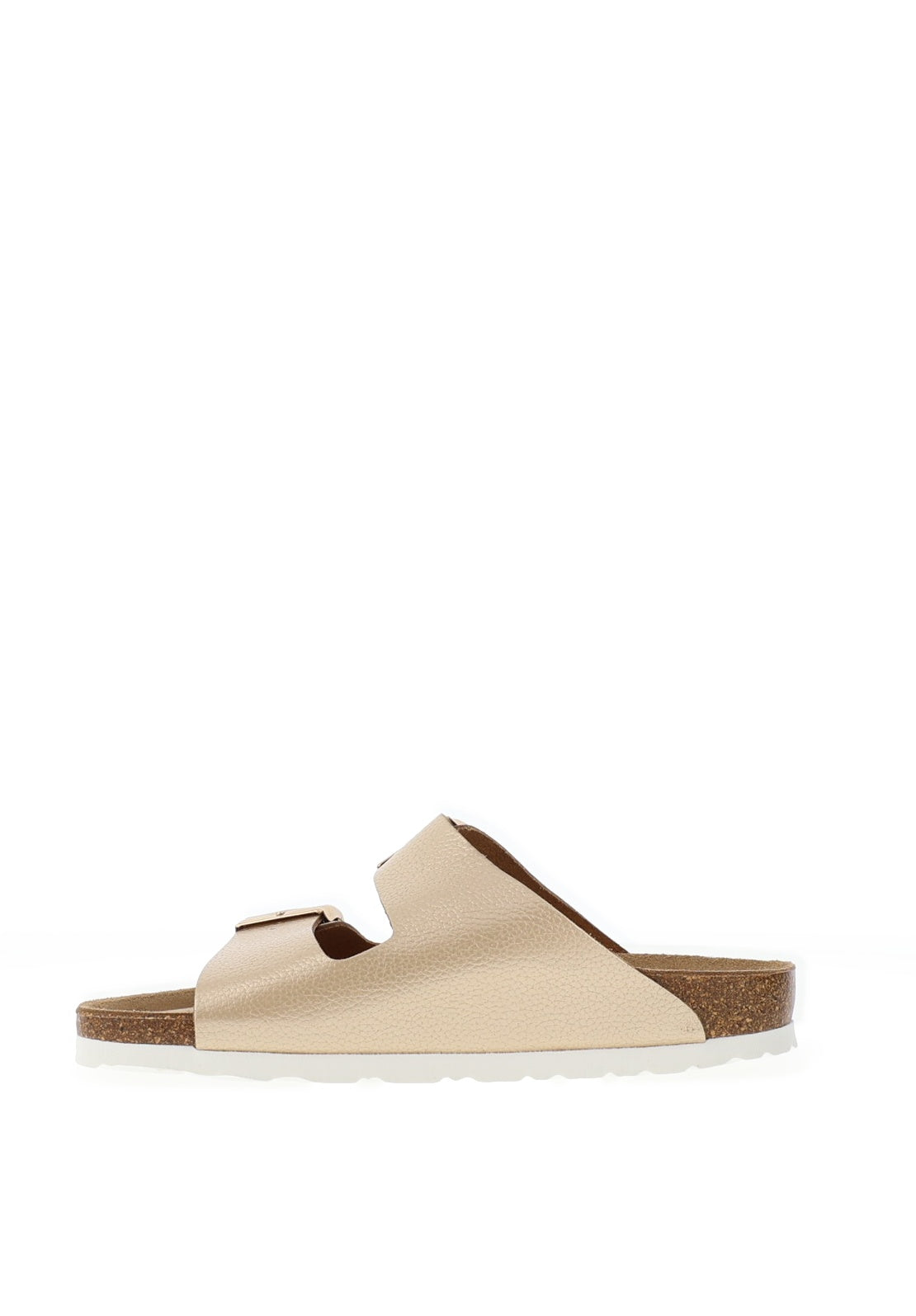 Rohde Wide Fit Metallic Leather Double Strap Mule Sandals, Gold
