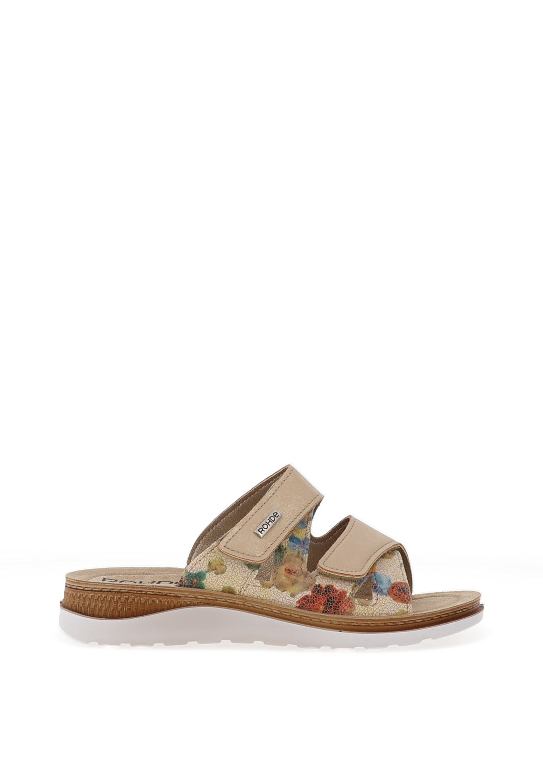 Rohde Floral Glitter Sandals, Gold
