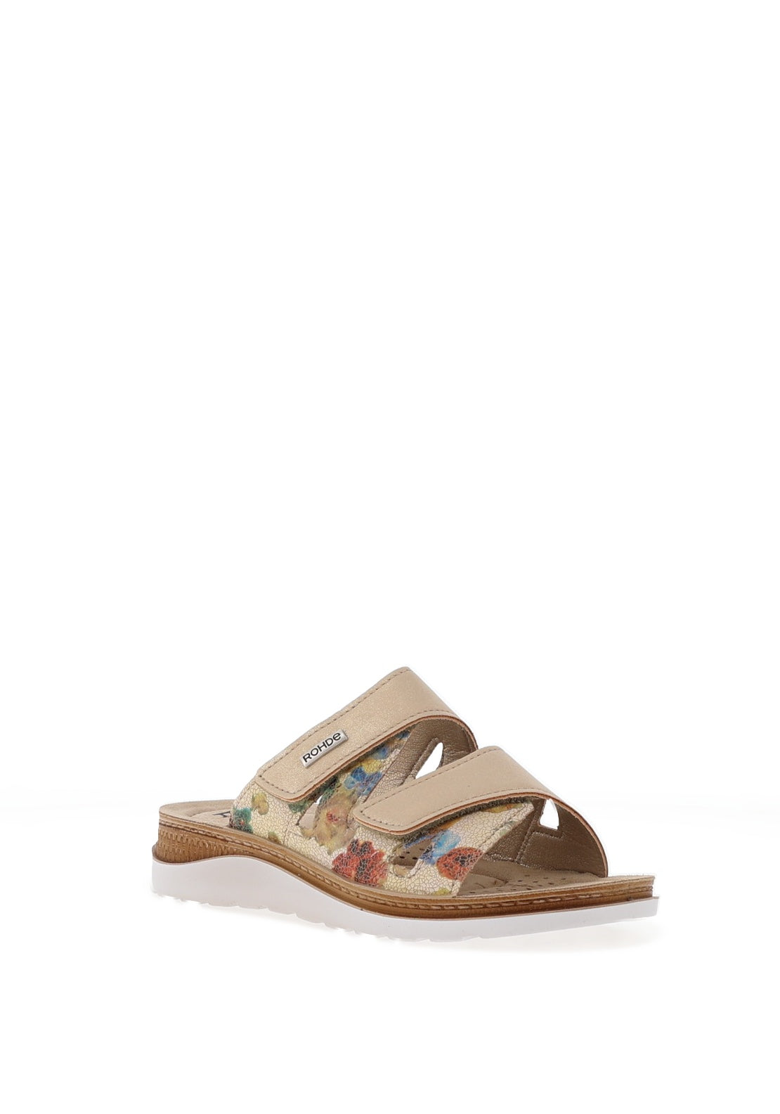 Rohde Floral Glitter Sandals, Gold