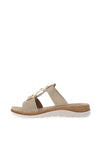 Rohde Leather T-Bar Bead Mule Sandals, Natural