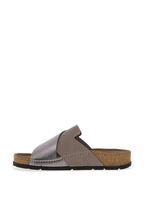 Rohde Womens Leather Shimmer Criss Cross Mule, Earth